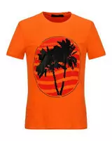 new dsquared herren t-shirt col round orange tree